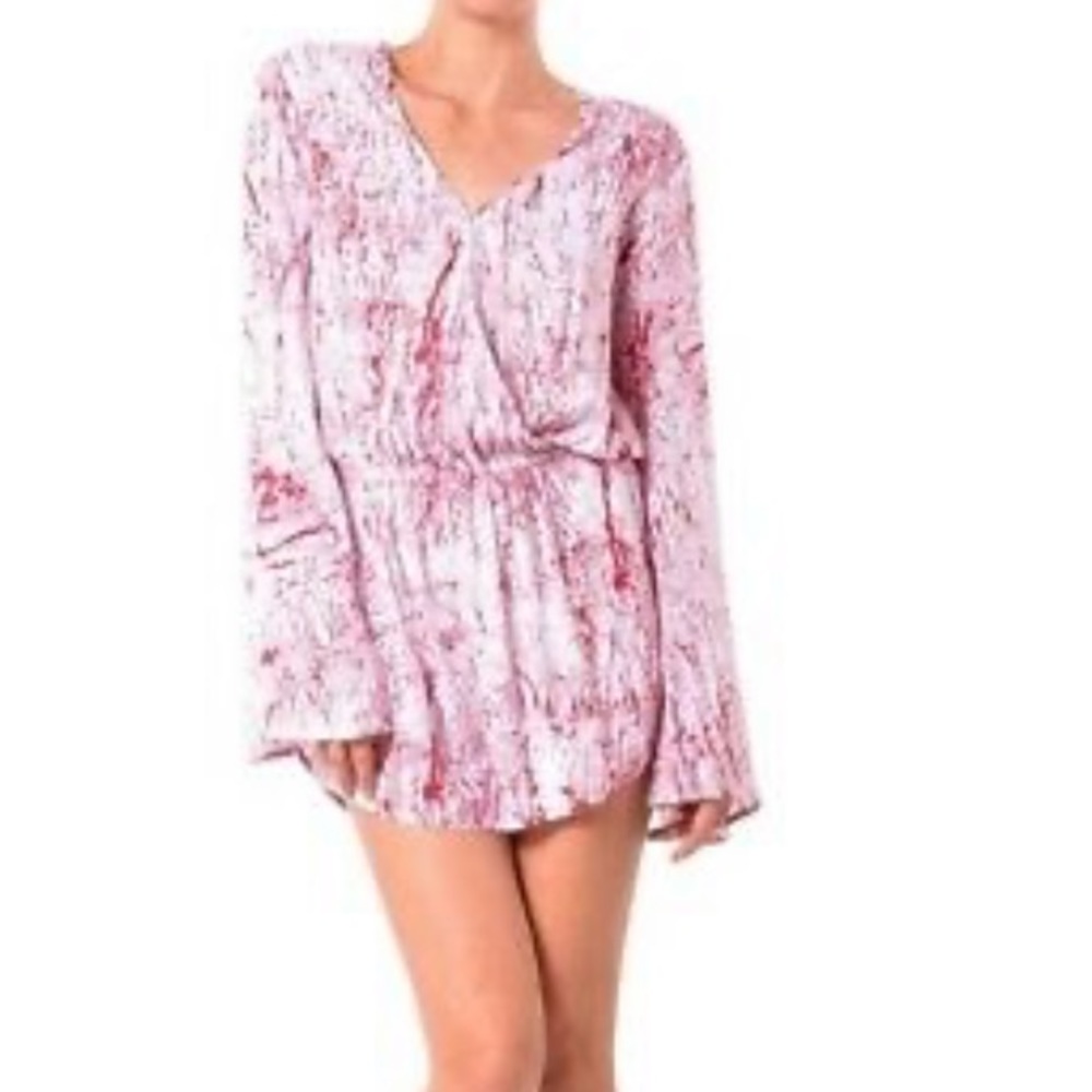 Betro Simone Kimono Romper Jumpsuit Red Splatter S